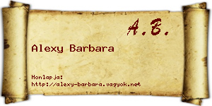 Alexy Barbara névjegykártya