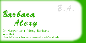 barbara alexy business card